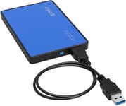 Boîtier USB 3.0 pour Disque Dur SATA III de 2,5 Pouces Boîtier Externe HDD / SSD (Bleu)