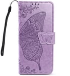 Trolsk Wallet-deksel med Butterfly (iPhone 16 Pro) - Lys lilla