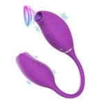 Lila - 2 i 1 klitoris sugande vibrator, G-punkt, med vibrerande ägg, klitorisstimulator, mame