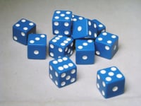 Opaque16mm D6 Square Corner Dice Box "The Brick" (12, Blue/White)