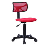 Chaise de bureau pour enfant milan fauteuil pivotant et ergonomique, siège à roulettes avec hauteur réglable, mesh rouge - Rouge