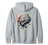 fierce anime asian dragon in clouds sunset japanese art Zip Hoodie