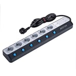 BESTEK Multiprise Parafoudre 6 Prises avec 4 Ports USB Multiples 900J Protection Surtension Et Protection Contre La Foudre,Multiprises Electrique avec Interrupteur Individuel,3600 W,Câble 1,8 Metres