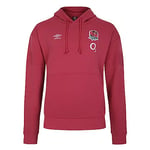 Umbro Mens England Rugby Fleece Hoodie 2023 2024 Hoody Top Earth Red XL