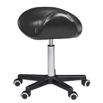 Master Massage Ergonomic Saddle Chair-Saddle Stool- Hydraulic Swivel Rolling Chair-Salon Clinical Tattoo Dentist Clinic Stool, Spas, Salons Stools, Workshop Office-Black