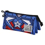 Marvel Captain America Tekk Costume-FAN Triple Pencil Case 2.0, Blue, 23 x 11 cm