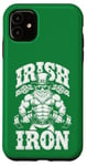 Coque pour iPhone 11 Irlandais Iron Funny St Patrick Day Leprechaun Gym Fitness