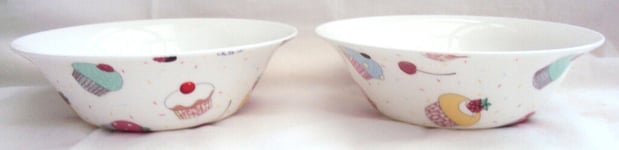 Fairy Cupcakes Bowls Set of 6 Fine Bone China Cupcakes Bowls Oatmeal Cereal