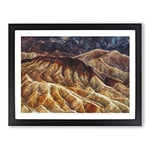 Mountain Erosion In Death Valley Vol.1 Painting Modern Art Framed Wall Art Print, Ready to Hang Picture for Living Room Bedroom Home Office Décor, Black A2 (64 x 46 cm)