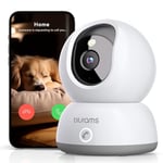 blurams Indoor Camera 2K, Pet Camera with App, 360° Baby Cameras House Security for Pet/Dog/Baby, One-Touch Call, Color/IR Night Vision, Motion Detection, 2-Way Talk, Cloud&SD(2.4GHz Only)