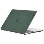 EooCoo Mat Coque MacBook Pro 13 Pouces M2 M1 2022-2016 A2338 A2289 A2251 A2159 A1989 A1706, Plastique Case Rigide Étui pour MacBook Pro 13 avec Touch Bar - Vert Minuit Mat Transparent