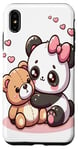 Coque pour iPhone XS Max Adorable panda et ours en peluche câlins style kawaii