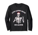 Live Laugh Leave Me Alone True Crime Coffee Books Introvert Long Sleeve T-Shirt