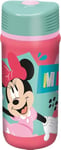 STOR TataWay in viaggio si cresce Disney Gourde rose et bleu clair en plastique pour fille Minnie Mickey Mouse 390 ml avec fermeture anti-goutte