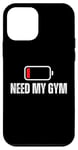 Coque pour iPhone 12 mini Batterie faible Need My Gym Funny Personal Trainer