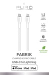 PURO Fabric Cable USB-C To USB-C 1 m  white