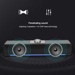 (black)3.5mm Wired Loud Desktop Speaker Portable Laptop Soundbar For PC Laptop