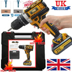 2 Battery 21V Cordless Hammer Drill Set Electric Impact Driver Screwdriver Tools