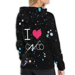 Tanersoned I Love Cnco Hoodie Women's Fashion Warm Winter Sport Casual(XX-Large,Black)