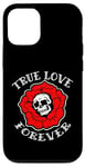 Coque pour iPhone 12/12 Pro Retro Vintage True Love Forever Skull and Flower Memento Mori