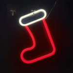 Jul Neon Skylt, Jul Boot Neon Ljus, LED Vägg Dekorativ, Batteri & USB Drivna Ljus Upp Vägg Dekor, Jul LED Ljus Upp Skylt för Sovrum