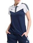 Erima Squad Sport Polo Femme, Blanc/New Navy/Slate Grey, FR : 36 (Taille Fabricant : 34)