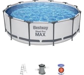 BESTWAY 12ft x 39.5" Steel Pro Max BW56418GB-21 Round Swimming Pool - Grey