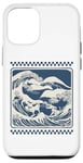 Coque pour iPhone 15 Vague bleue avec des chats dames de chat sans enfant pour