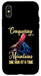 Coque pour iPhone X/XS CONQUERING MOUNTAINS ONE RUN AT A TIME