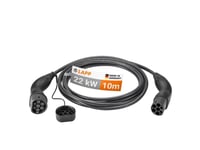 Type 2 Ladekabel Op Til 22 Kw 10 M Sort 32A 3-Faset Til Opladning Af Hybrid- Og El-Bil Med Type 2-Stik