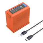 SMALLRIG NP-F970 Batterie 10500mAh USB-C pour Sony NP-F970 F750 F550, PD 20W Charge Rapide, 6H Charge Complète, pour Moniteur, Lampe Vidéo LED, Caméscope, Èmetteur, Téléphone, Orange - 4972