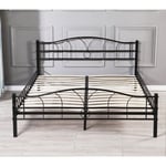 Cadre de Lit pour Matelas 90x190 cm en Metal Moderne + Solide Sommier en Metal - Adulte ou Enfant couleur Noir - mike epaisseur du Metal +/- 0,75 mm