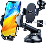 YRU Car Phone Holder Mount【80LBS Strongest Suction & Military-Grade】 360° Rotatable Suction Cup Mobile Automobile Cradle Dashboard Windscreen Van Stand for iPhone 16 15 14 Pro Max Samsung, Black