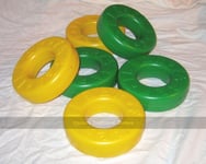 Pack of 6 spare disks for Mega 4 in a Line (3 green, 3 yellow) (UK)