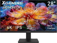 4K Écran Pc 28 Pouces,Uhd 3840 X 2160,4K Monitor 60Hz,Ips,4Ms,300Cd/M²,100% Srgb,Hdmi,Displayport,Freesync,Hdr 10,Eye Care,Vesa