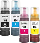 Laipeng Compatible With Epson 104 Ink Cartridges for Eco Tank 104 Multipack Ink