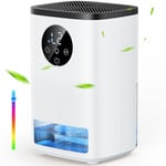 Dehumidifiers 1600ML, Dehumidifier for Home High Efficient Ultra Quiet 24H Timer Auto Off Touch Control Portable 7 Color Light Electric Dehumidifiers for Drying Clothes for Bedroom, Wardrobe, Bathroom