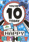 10th BIRTHDAY CARD - AGE 10 - HAND HELD GAME CONSOLE, GAME CONTROLLER