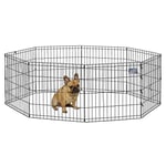 MidWest Homes for Pets 550-24 Cage d'exercice et parc pour chien avec porte ; 60,96 cm x 60,96 cm ; Revêtement de finition noir