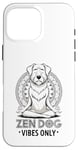 Coque pour iPhone 16 Pro Max Zen Méditant Mandala Mindfulness Chien