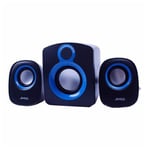 Xclio SD-003 Compact 2.1ch Speakers USB Powered + 3.5mm with Built in Soundcard 