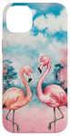 Coque pour iPhone 14 Plus Flamant rose mignon pour femmes filles flamants roses oiseaux