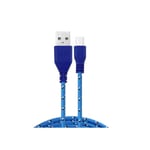 Cable Tresse 1m Micro-USB pour SAMSUNG Galaxy J3 2016 Smartphone Android Chargeur Connecteur USB Lacet Fil Nylon - BLEU