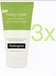 3x Neutrogena Visibly Clear Pore and Shine In-Shower mask 150ml