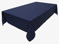 Nappe de Table de qualité supérieure - 100 % Coton - Collection Konzept, Couleur et Taille au Choix (Nappe Ovale 150 x 300 cm, Bleu Marine)