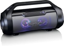 IPX5 étanche Bluetooth Boombox - Batterie intégrée 3000 mAh - 2 x 12 W RMS - Récepteur Radio FM - Effets de lumière - Streaming de Musique sans Fil - Noir