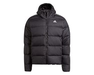 adidas Men's Essentials Midweight Down Hooded Jacket, Black, 3XL