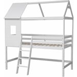 Lit cabane mezzanine pour enfant 190x90cm blanc margot