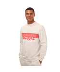 Lacoste Mens Loungewear Sweatshirt in White Cotton - Size Medium