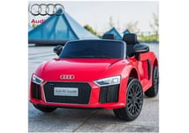 Lasten sähköinen urheiluauto Audi R8 Spyder, punainen